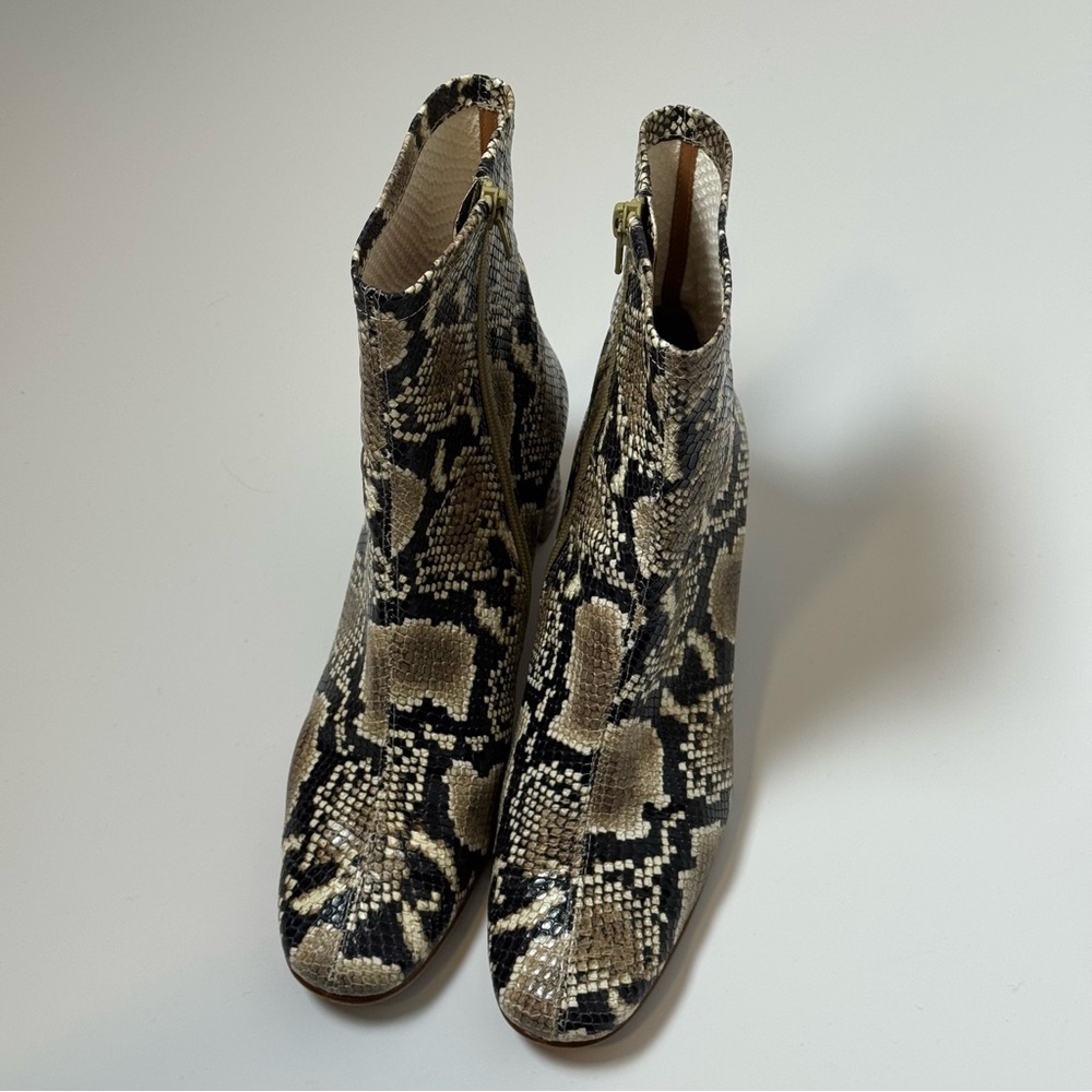 By Far Sofia Snake Print Leather Ankle Boots Size 39 - Picture 7 of 8